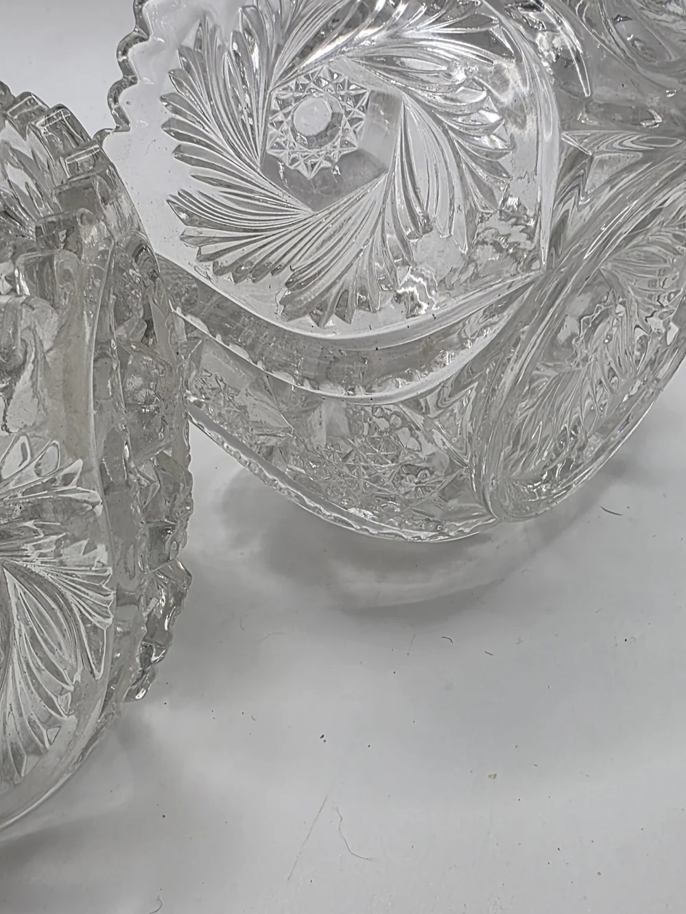 Vintage EAPG Pressed Glass Cream and Sugar Set Pinwheel Starburst Pattern